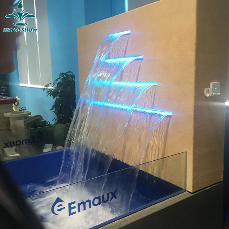 مخصص. متعدد الألوان LED شلال المحمولة تسرب الاكريليك نافورة الديكور الداخلي #4