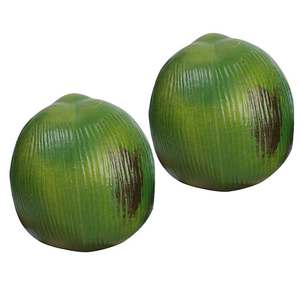 

2Pcs Simulated Coconuts Artificial Coconut Decorative Coconut For Tropical Events Scene Props Decoration Item