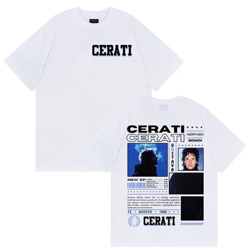 래퍼 구스타보 세라티 투어 2025 앨범 그래픽 티셔츠 남성 패션 오버사이즈 코튼 티셔츠 빈티지 핫 세일 반팔 티셔츠