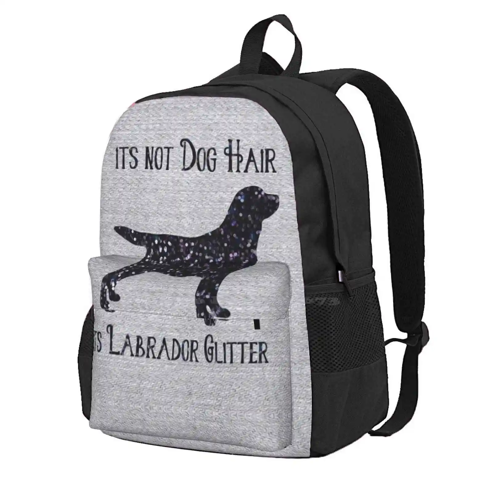 It'S Not Dog Hair , Its Labrador Glitter Hot Sale Schoolbag Backpack Fashion Bags Black Retriever Labrador Dog Black Labrador