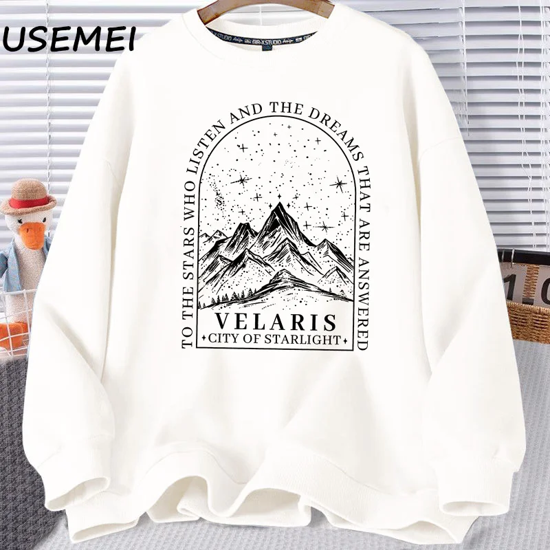 SJM Velaris Sweatshirt To The Stars Who Listen and The Dreams Women's Clothing Pullover Harajuku Retro Sweatshirts Streetwear