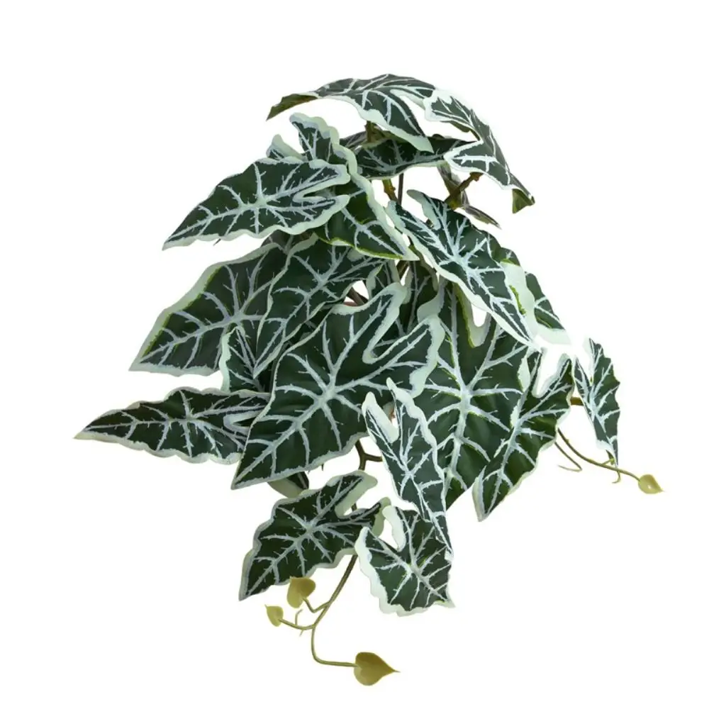 23 Kunstplantenbladeren, grote tropische plantenbladeren van zijde, schildpadbladeren, bamboebladeren, levensechte plastic groene potplanten