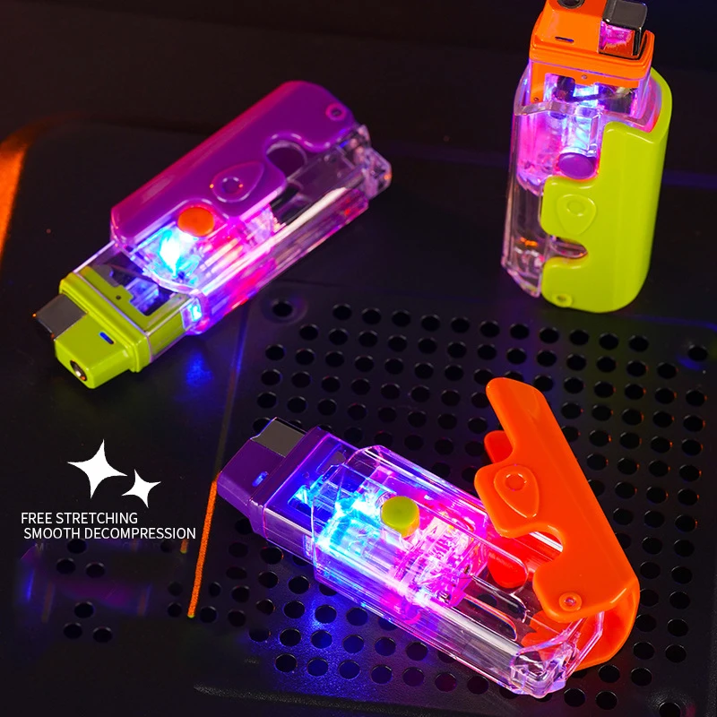 Internet celebrity colorful glowing inflatable radish lighter with smooth decompression and transparent body visible air chamber