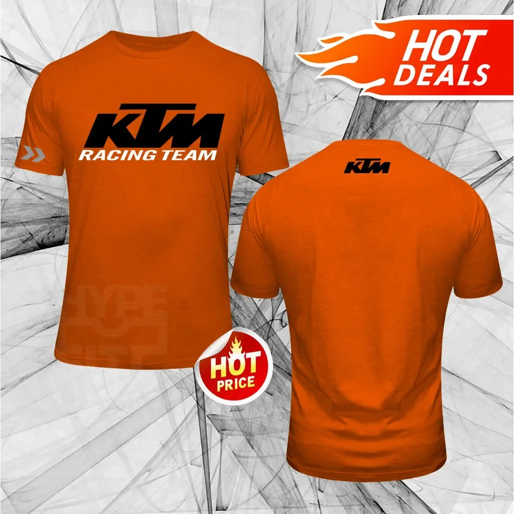 NEW KTM Racing Team Logo Scrambler Motorcycle To Race T-Shirt Cotton 160 GSM Short Sleeve SS Unisex
