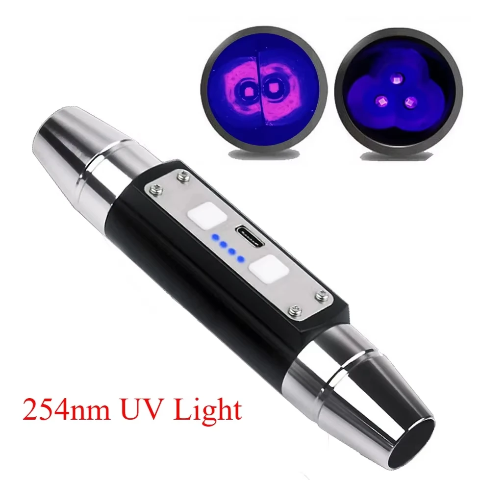 XX Longwave & Shortwave UV Lamps 254nm 365nm 395nm Minerals Phosphor Detector UVA UVC Blacklight LED Flashlight with ZWB3 filter