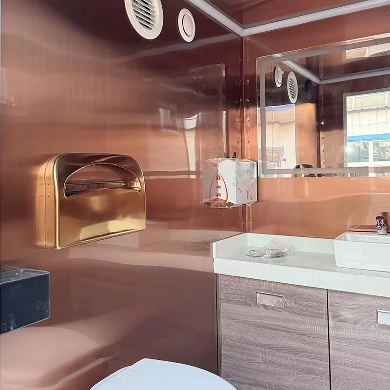 Remolque Portátil para Baños al Aire Libre, Inodoro Móvil, Remolque Portátil con Ducha e Inodoro