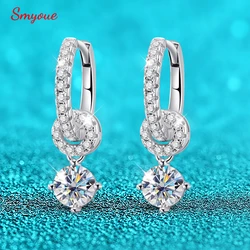 Smyoue 1ct White Gold Plated Moissanite Drop Earring for Women Sparkling Wedding Jewelry 100% 925 Solid Silver Earring Wholesale