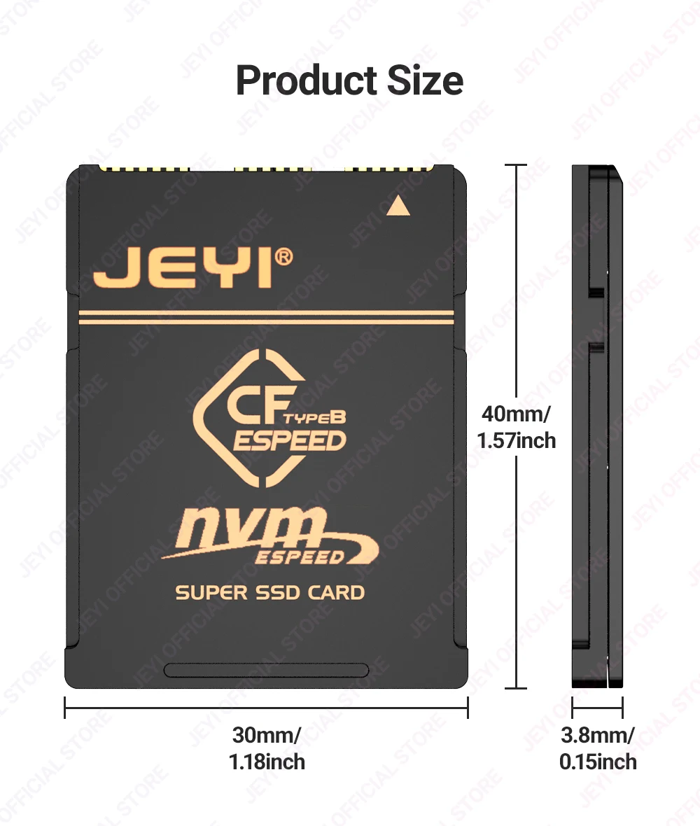 Jeyi 2230 m.2 nvme ssd zu cfe typ-b reiner kupfer adapter, erweiterungs speicher cf express karte für nikon z6/z7/z8/z9/d6, canon r3/r5c – Detail 13