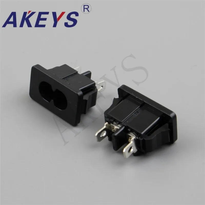 10 PCS AC-027A Female socket eight character socket type switch AC power socket switch