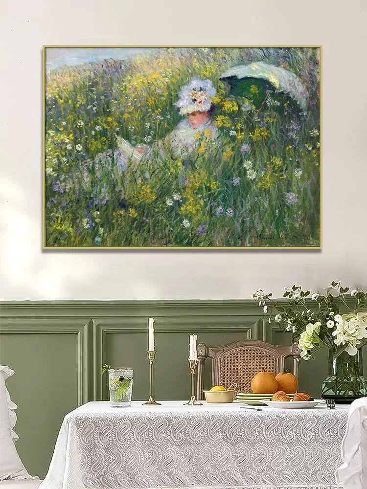 

Hand Painted Oil Painting,Claude Monet Artwork,In the Meadow,Famous Art Reproduction on Canvas,Modern home decoration,Wall Art