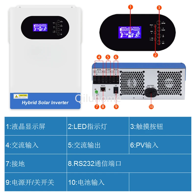 Inverse Control All-in-One Machine 5. 6kW/48V Off-Grid Inverter MPPT Pure Sine Wave Solar Inverter