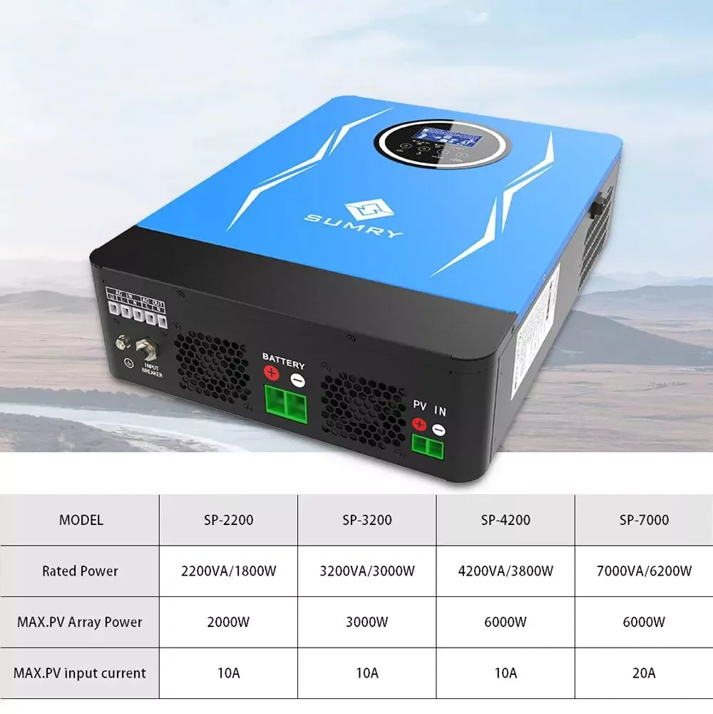 Solar Inverter 6.2KW 3.8KW Hybrid Solar Inverter 24VDC 220V 110ADC Pure Sine Wave Power Inverter MPPT Solar Charge Controller