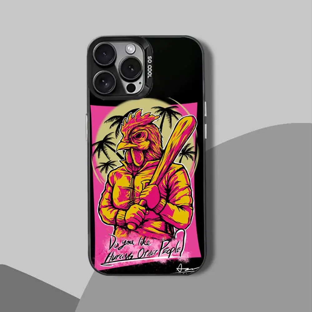 H-Hotline COOL M-MiamiS Funda de teléfono para iPhone 12,16,11,14,13,17,15,E,Max,Plus,Air,Pro,Mini negro a prueba de golpes IMD duro