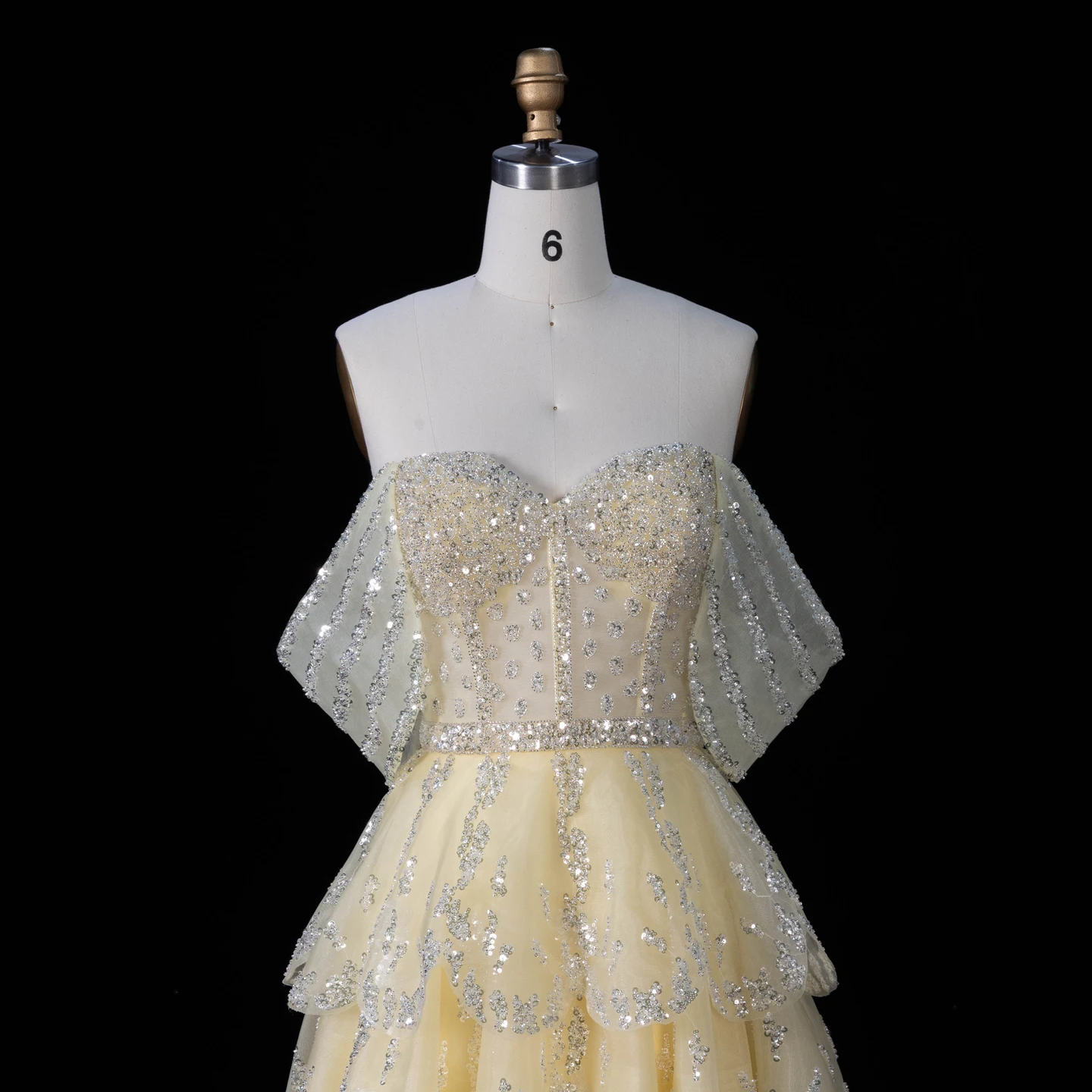 Sharon Said Luxuriöses Rüschen-Ballkleid in Rosa, Elegantes Gelbes Abendkleid, Formelles Ballkleid 2026 für Damen, Hochzeitsfeier, SS612, Maßanfertigung – Detail 13