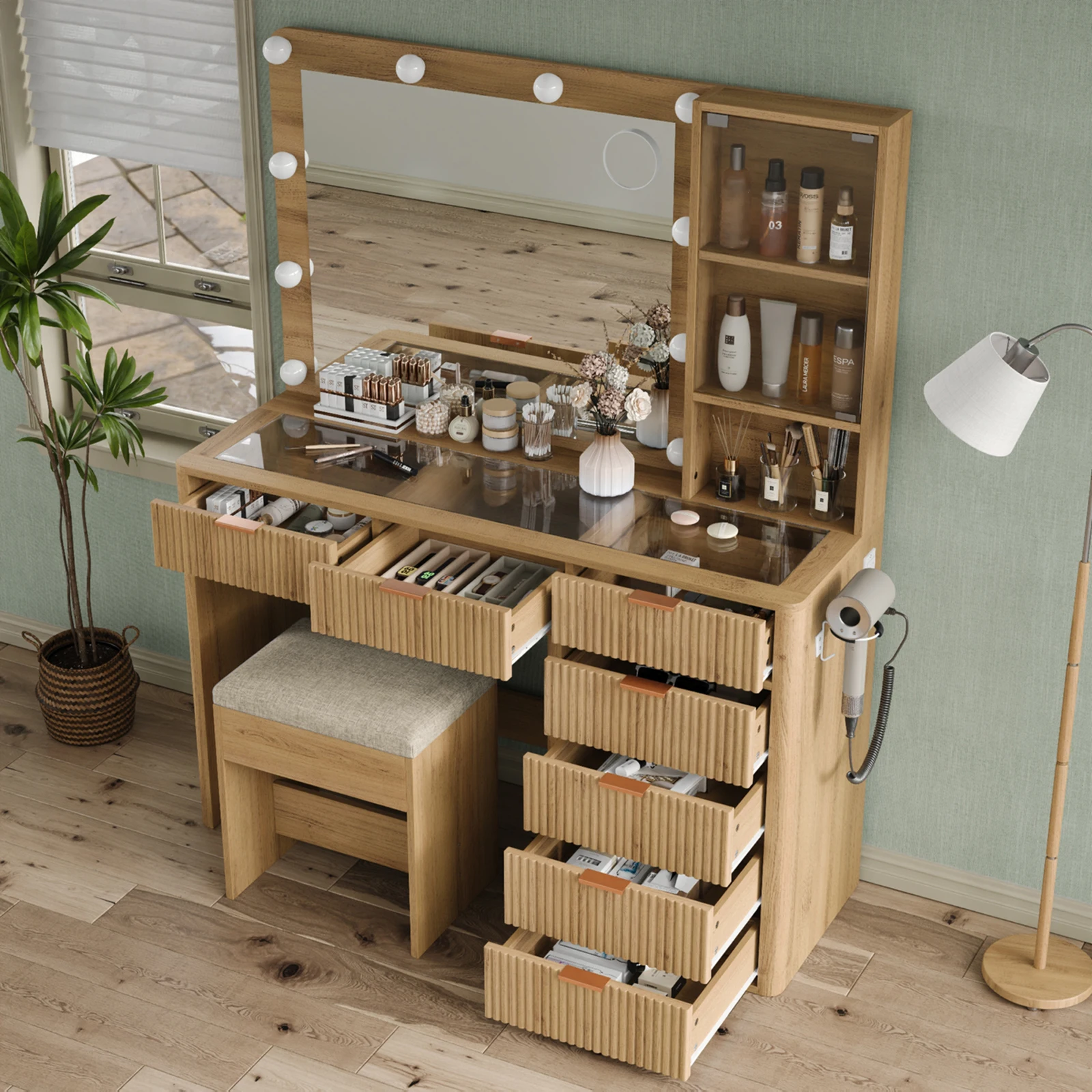 طاولة زينة مدمجة ذات سعة تخزين - مراجعة Smart Home Retrofit وسعره