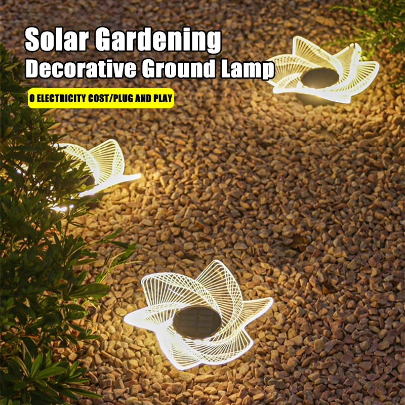 

1-3PC LED Solar Buried Light Outdoor Garden Lamp Waterproof Acrylic Solar Powered Lantern Balcony Staircase Yard Wall Decoration