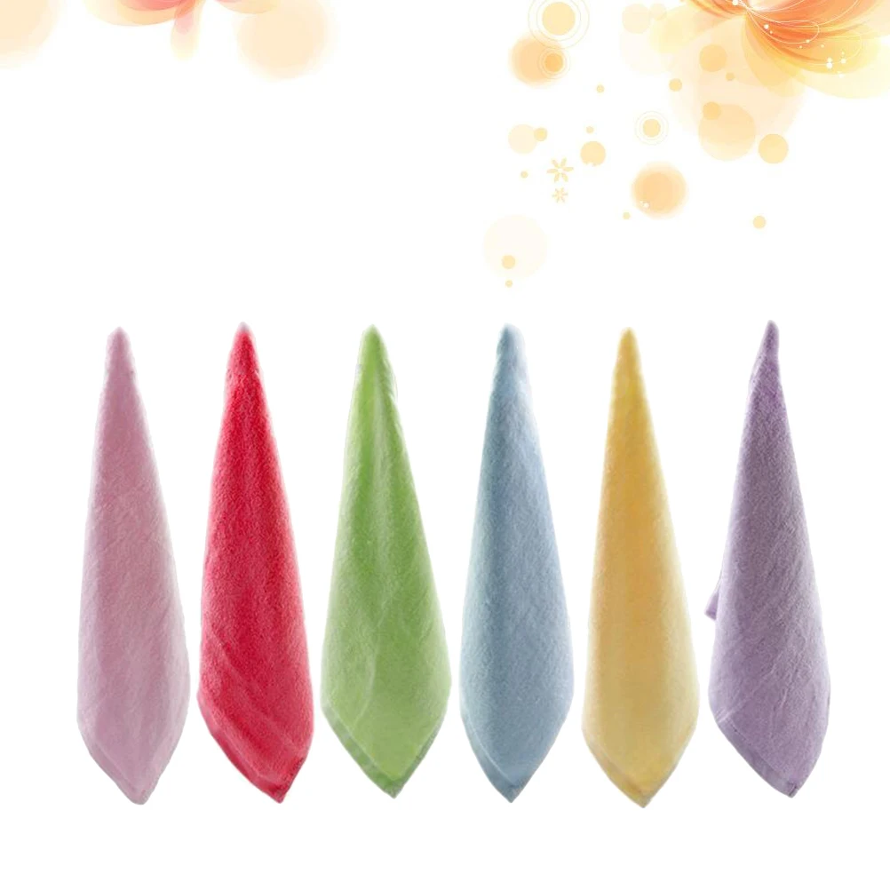 

6 pcs Makeup Removing Cloth Face Washing Towel Cotton Bamboo Fiber Absorbent Square Cleaning Cloth Bath Face 26X26Cm Fade