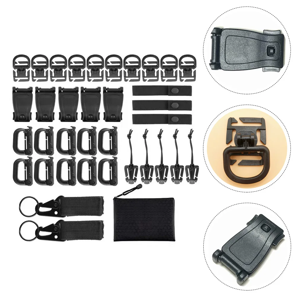 1Set Professional Climbing Accessory Kit D-Shaped Buckles Portable Outdoor Mountaineering Straps for Gear Attachment and Bag