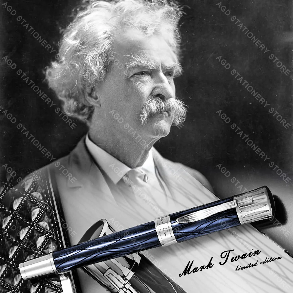 

AGD Writer Edition Mark Twain MB Rollerball/Ballpoint Pen Black/Blue/Red Engraved Texture With Serial Number 0065/6000