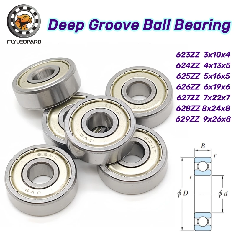 Rodamiento 625ZZ 5x16x5 mm, 10 Unidades, Rodamiento de Bolas en Miniatura 623ZZ 624ZZ 626ZZ 627ZZ 628ZZ 629ZZ ABEC-7 para Impresora 3D VORON Mobius 2/3