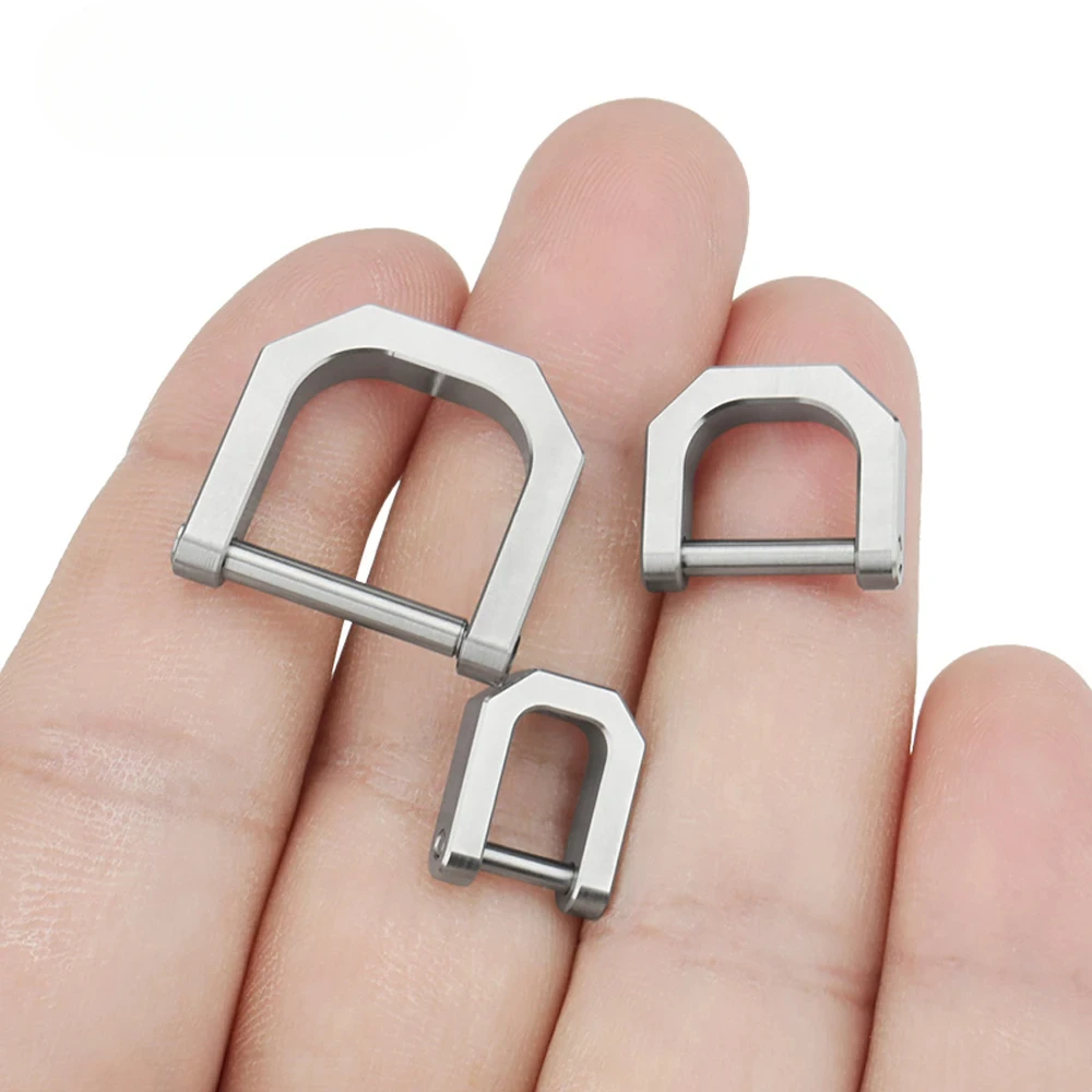 S/M/L Titanium Alloy D Shape Horseshoe Buckle Connect Car Keychain Buckle Outdoor EDC Tool