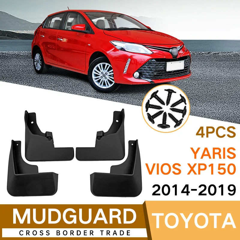 Für 2014-2019 Toyota Yaris Vios Xp150 Hatchback Weiche Vorder- und Hinterrad-Schmutzfänger Spritzschutz Auto-Zubehör