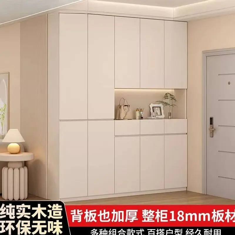 Solid wood entrance shoe cabinet, extra-large entryway shoe cabinet, home entrance, entryway storage cabinet, integrated