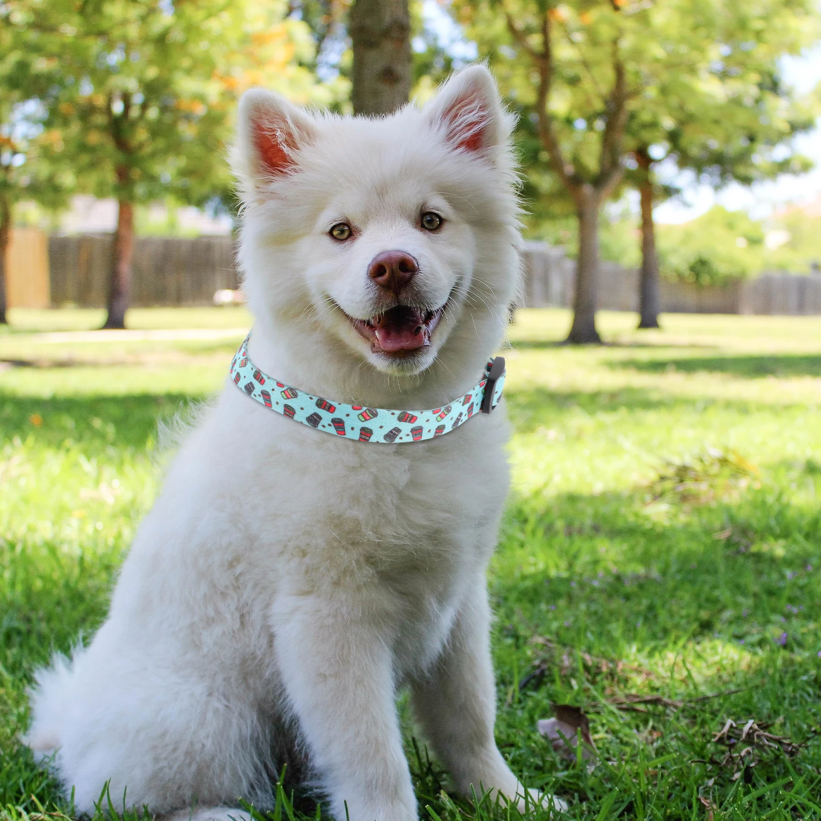 

Durable Printed Dog Collar Adjustable Design Safe Material Festive Decorative Collars Long Term Use Soft Comfortable Zinc Alloy