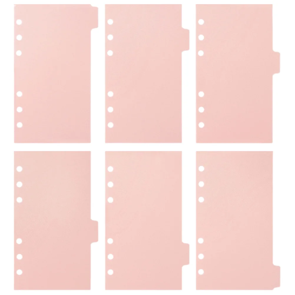 6 Sheets Label A5 Binder Slip Paper Divider Tabs for Binders Postcard Page Dividers Ring with Organizer Pink Girl