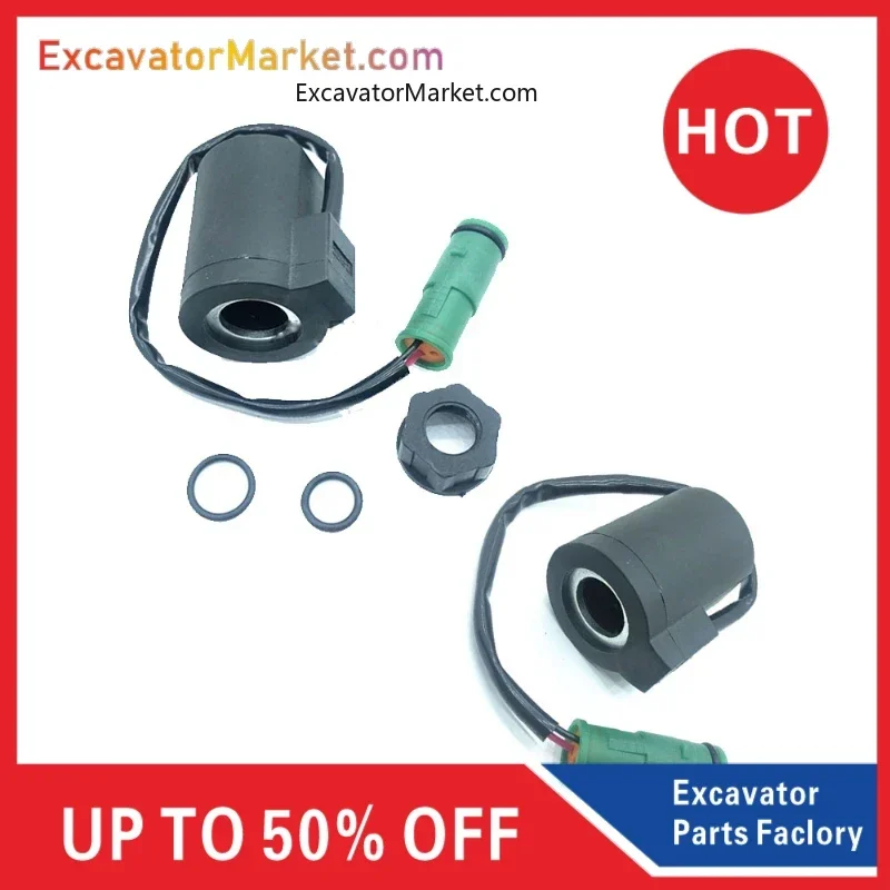 

Excavator Attachment For Ec Excavator Parts Ec60 140 210 240 290 360 B Solenoid Valve Coil Ec Walk Rotate Security Lock