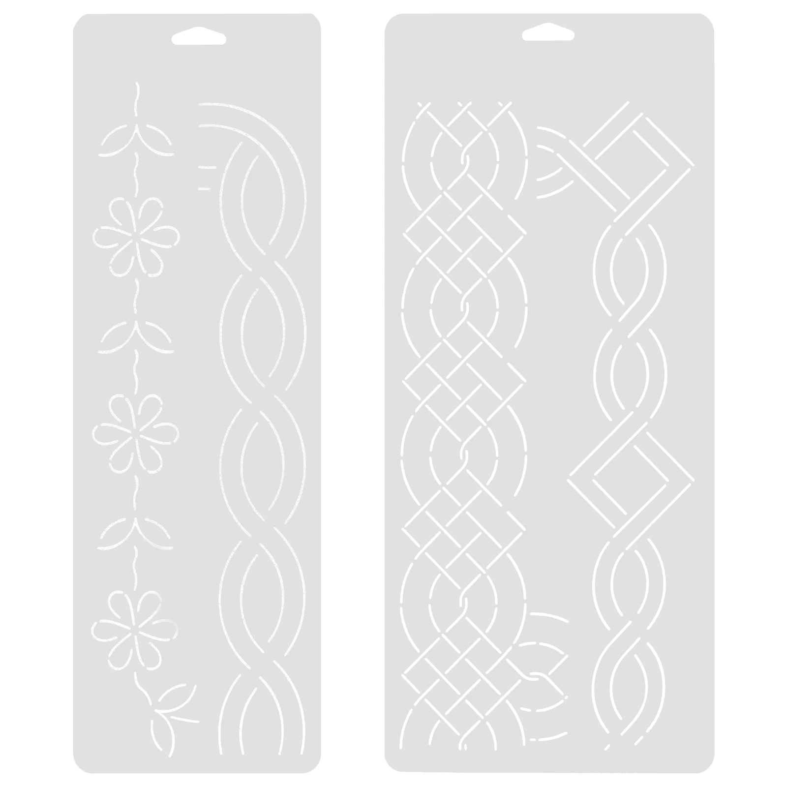 

2 Pcs Embroidery Template Quilting Templates Plastic Sewing Crafting Tool Set 33 31 Pattern Easy Use Fabric Cutting