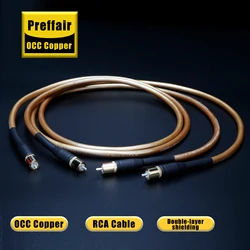 1 Pair Preffair X402 RCA Audio Signal Cable OCC Copper Audio Cable with Silver Plated RCA Connectors for DAC/AMP/DVD/CD/Decorder