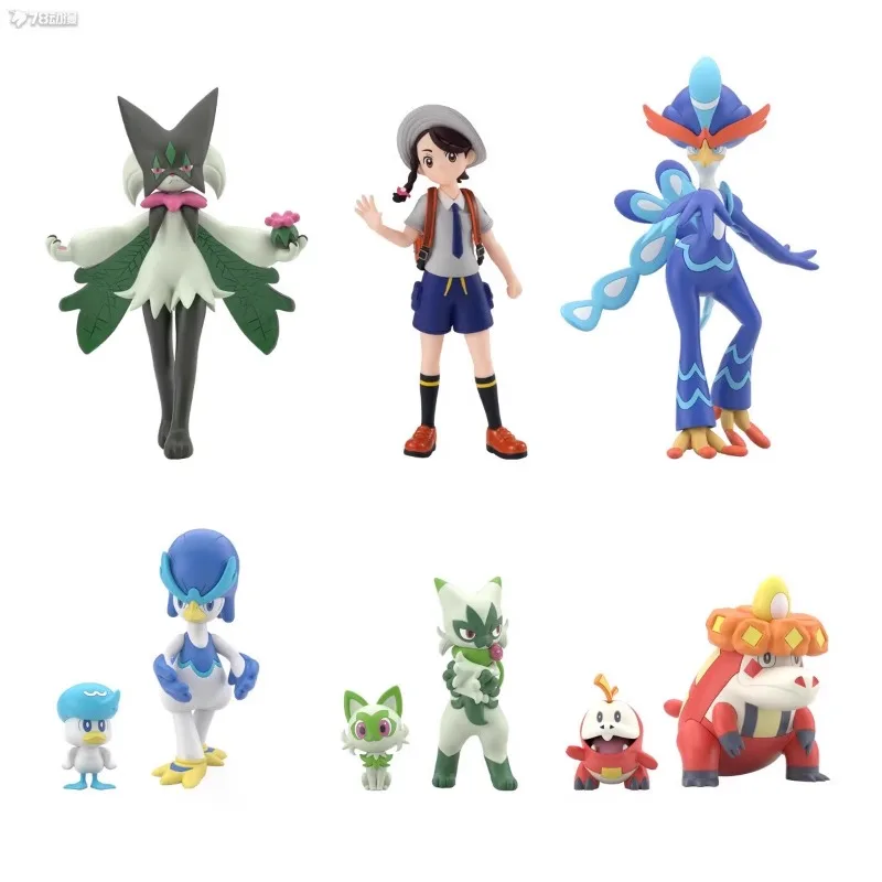 Original Bandai Pokemon Rescale World Units Gashapon Anime Figurine น่ารัก Mini Pardia New Leaf Cat Action Figure ของเล่นแคปซูล