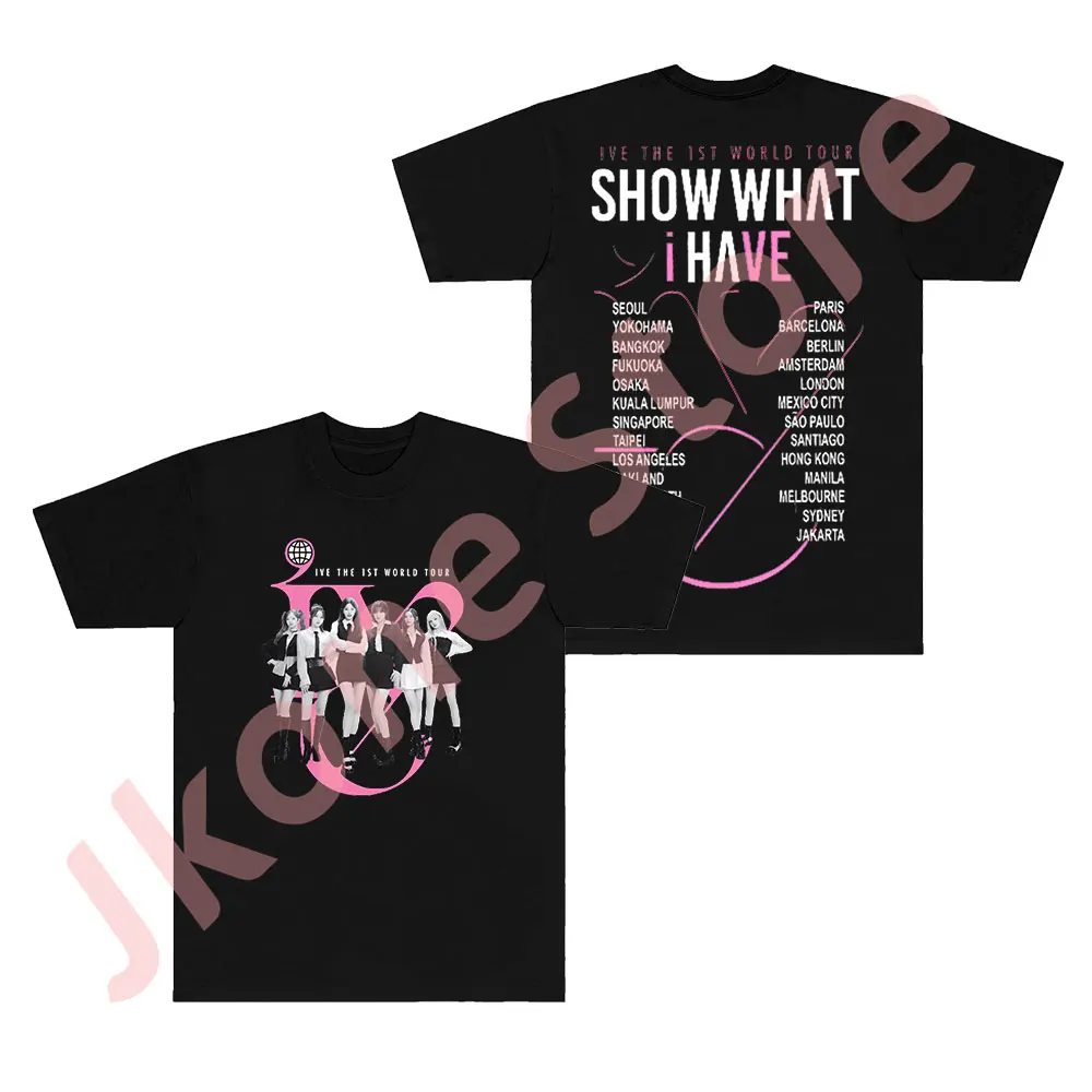 KPOP IVE Show What I Have World Tour Merch Tee New Logo T-shirts Women Men Fashion Casual Short Sleeve Crewneck