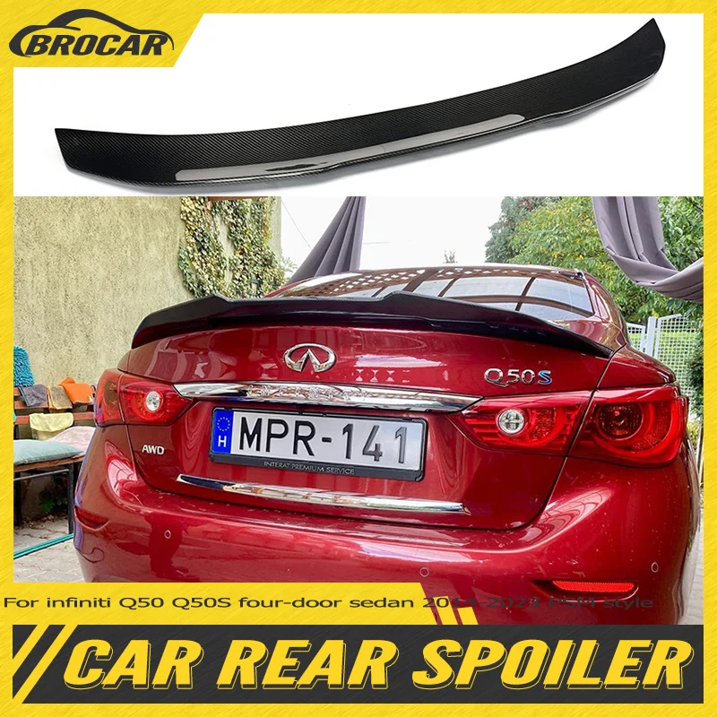 

For infiniti Q50 Q50S four-door sedan 2014-2023 PSM style spoiler FRP/real carbon fiber spoiler rear trunk wing lip car styling