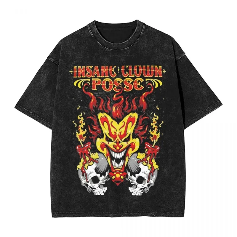 خمر غسلها الهيب هوب قميص مهرج Setwear TPosse مجنون شريط نمط تنفس تي شيرت رجالي لجميع المواسم المصنوعة في الصين