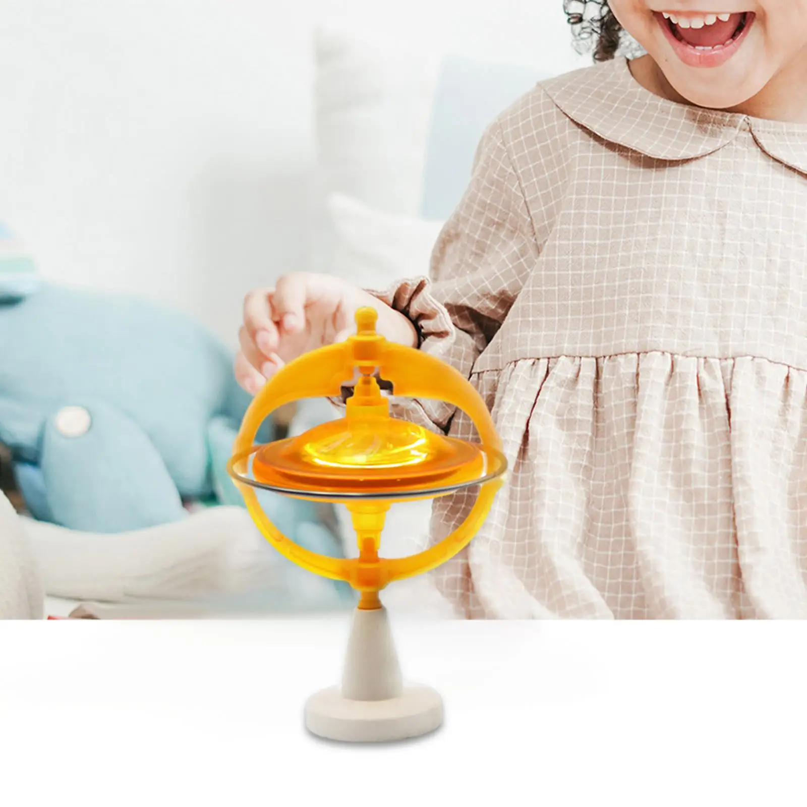 

Gyro Toy with Pull String Flying Motion Balance Physics Toy Rotating Desk Gyroscope for Toddlers Kids Teens Children Adults