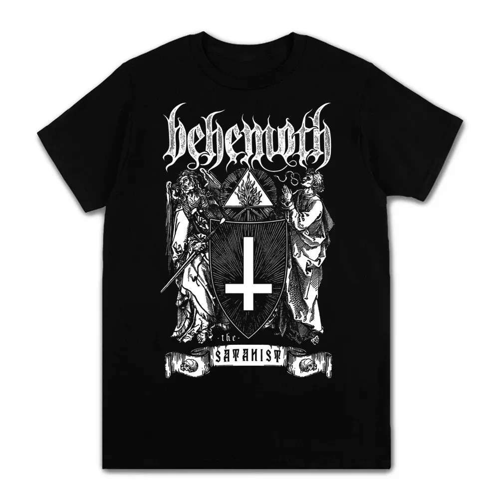 2024 Men Clothing Summer T-shirts Black Metal Behemoth Printed O Neck Short Sleeve Tees Tops Oversized T Shirt Man Streetwear