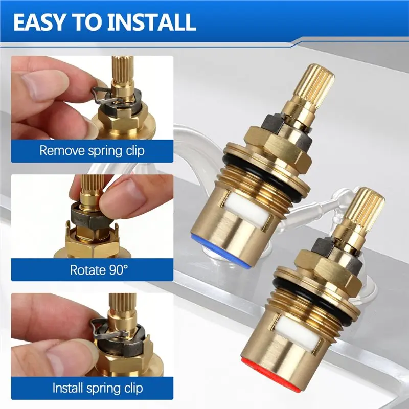 A23P Replacement Set Of Valve Cartridges For Kohler K-GP77006-RP& K-GP77005-RP Faucets, Hot And Cold Water Control