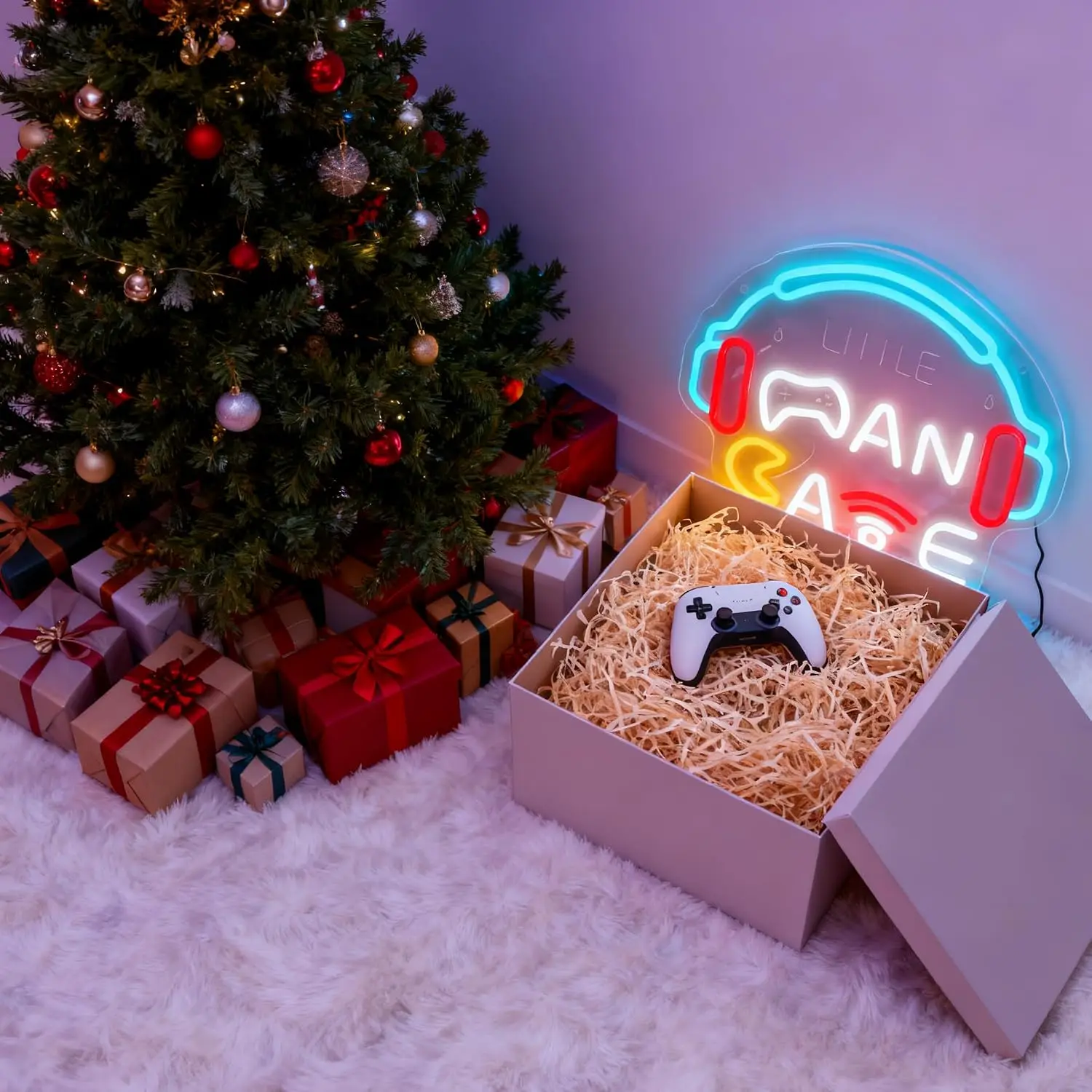 Game LED Neon Sign USB Powered Gamer Themed Neon Light Bedroom Game Room Cafe Aesthetic Decor Birthday Gift Lamp