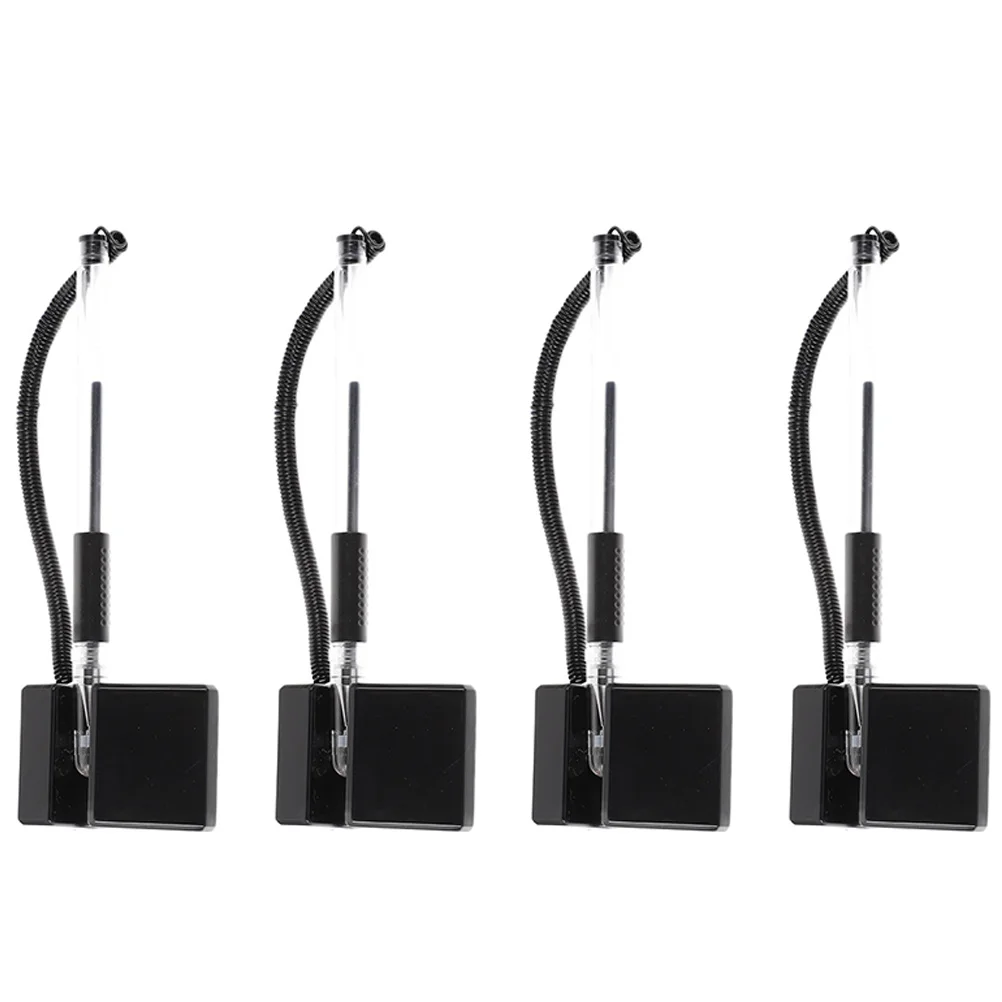 4 Pcs Counter Sticky Pen Security Gel Ink Pens Secure Reception Desk Desktop Abs