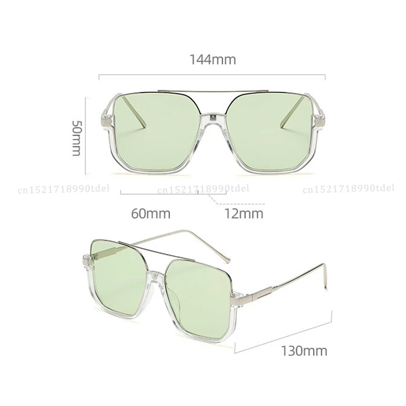 Vintage Oversized Sunglasses Fashion Men Women Square Shades Eyewear Trendy Ins Popular Brand Design UV400 Sun Glasses