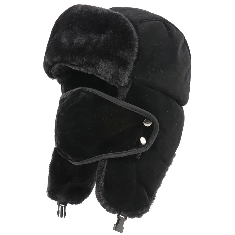 New Winter Thickened Warm Beanie Russian Caps Korean Fashion Ushanka Earflap Pilot Hat Man Women\'s Trend Bomber Hat Adjustable