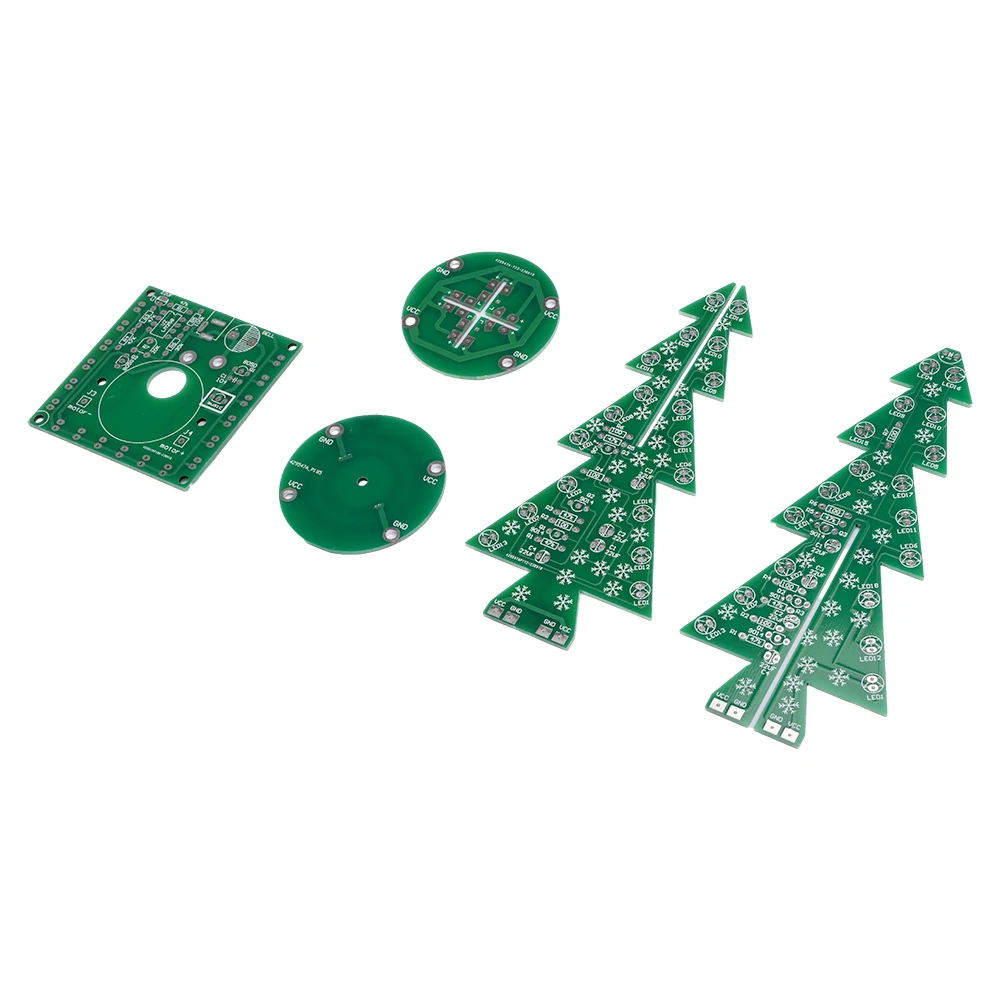 Christmas Theme Rotating Colorful Music Christmas Tree LED Flow Light Electronic DIY Kit Decoration with Breathing Light