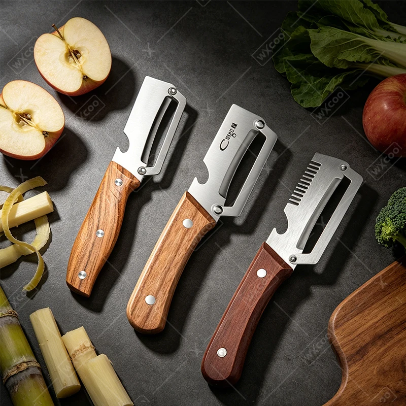 Pelador Especializado Multifuncional de Acero Inoxidable para Pelar Caña de Azúcar y Piña, Herramienta de Cocina para Vegetales