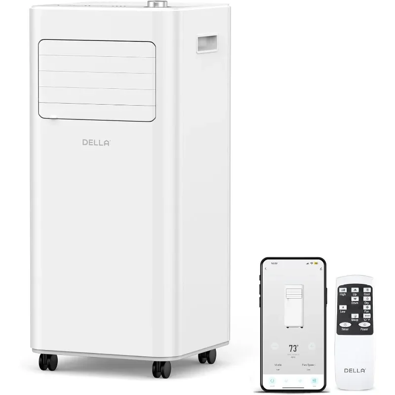 DELLA Smart WiFi Enabled 10000 BTU Portable Air Conditioner with Heat Pump Cools Up To 550 Sq.Ft, Work with Alexa