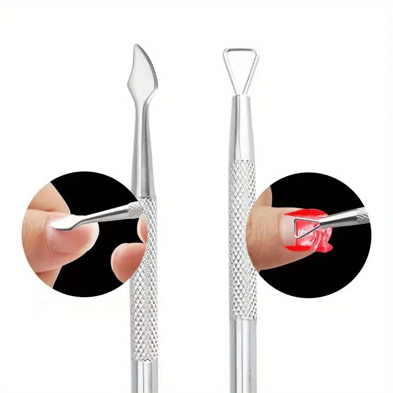 1PC Remove Nail Polish, Remove Nail Polish, Repair and Remove Dead Skin, Special Steel Push for Nail Enhancement