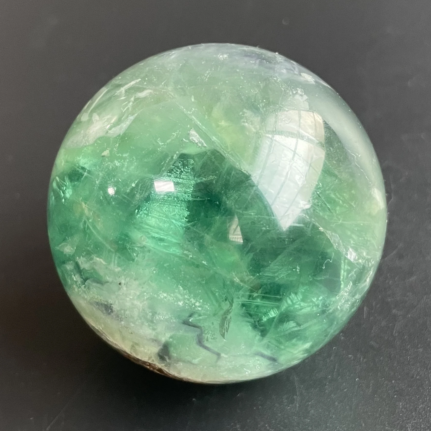 320g Natural Feather Fluorite Rock Polished Crystal Ball Quartz Sphere Feng Shui Decoration Gift Reiki Healing B137