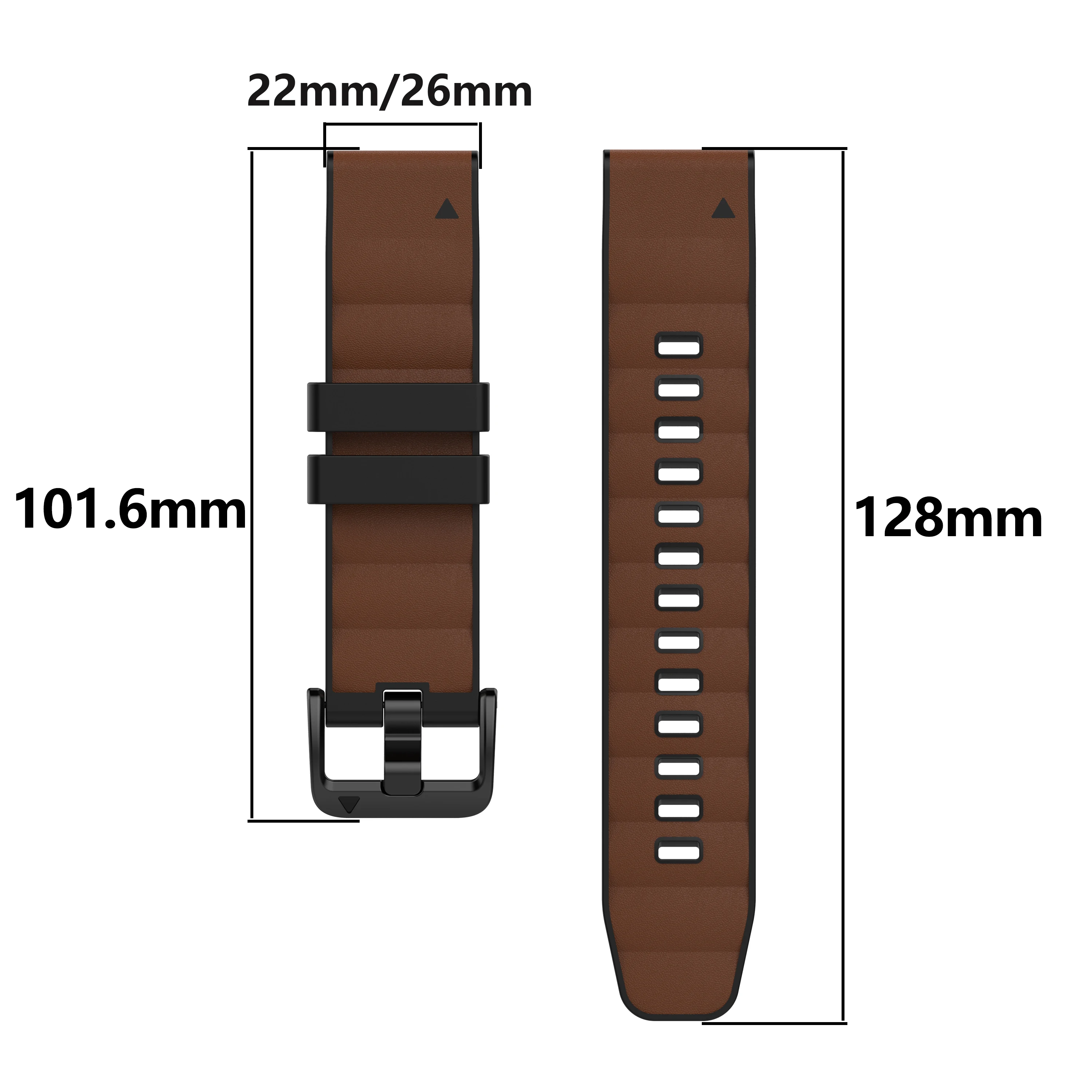 Leder + Silikon 22/26 mm Armband für Garmin Quatix 8/Fenix 8 pro E 7 7X6 Uhrenarmband Forerunner 975 965/Tactix 8 QuickFit Armband