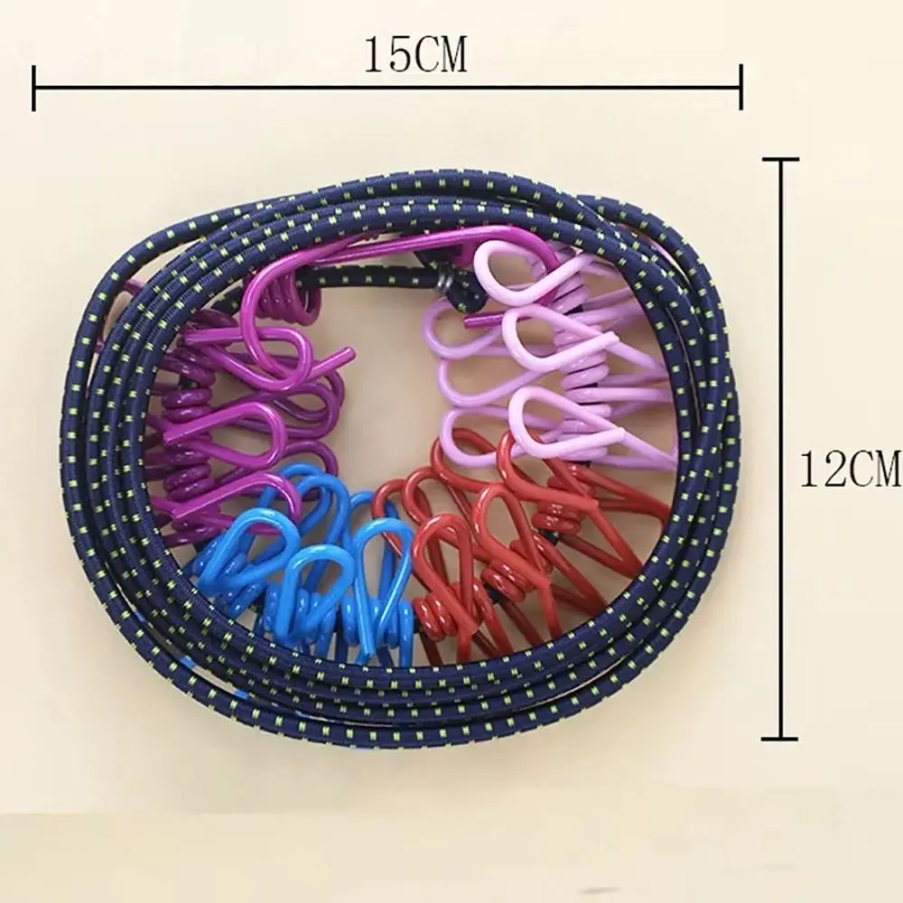1 قطعة جديد مع 12 مقاطع الملابس الغسيل المحمولة قابل للسحب تجفيف الرف مطاطا يندبروف القماش معلقة خط مجفف الغسيل #6